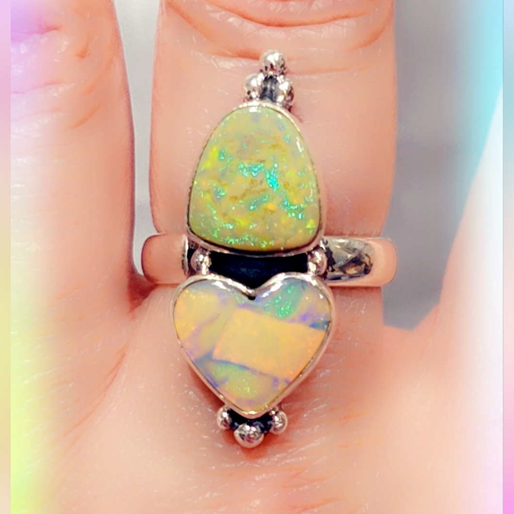 Monarch Opal Sterling Silver Gemstone Ring 147$